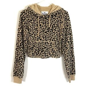 Hollister Leopard Print Cropped Hoodie